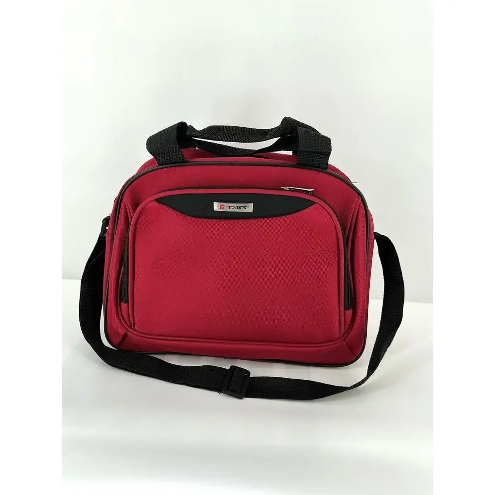 TAG Red Boarding Bag Carry On Travel Shoulder Tote Luggage Trolley Sleeve